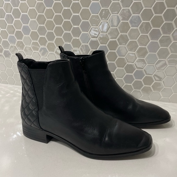 Aldo Black Leather Ankle Boots - Picture 7 of 9
